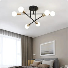 6-Head Industrial Iron Ceiling Light