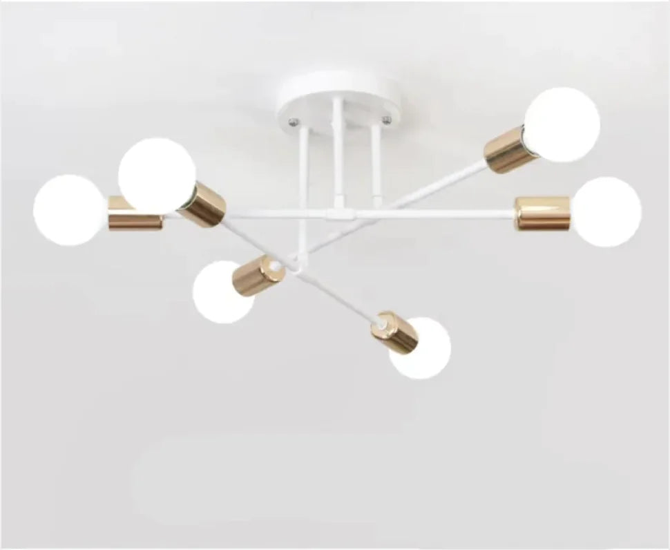 6-Head Industrial Iron Ceiling Light