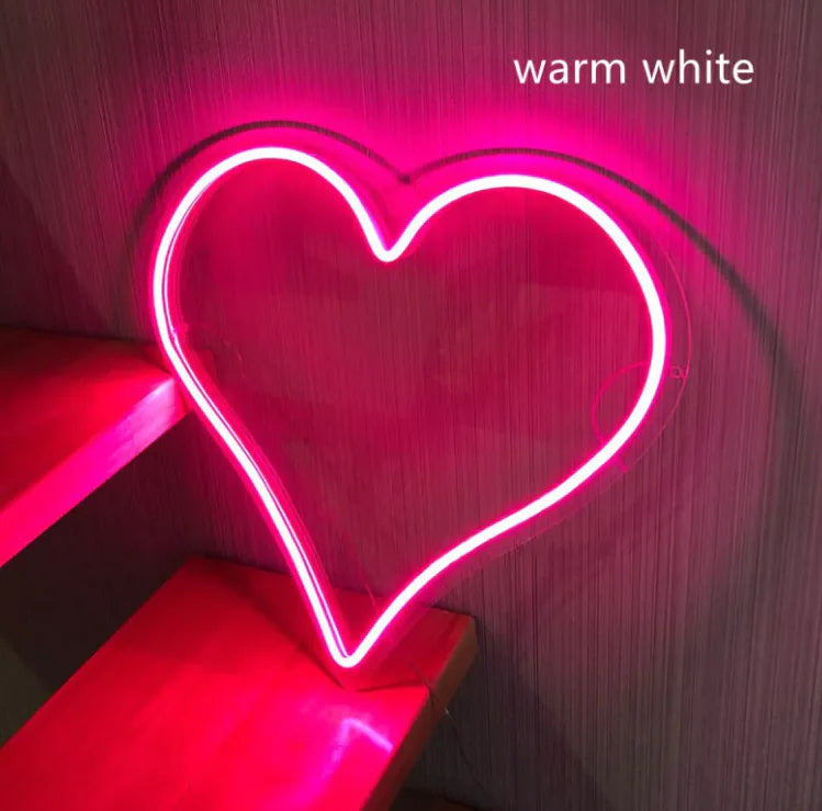 Heart-Shaped LED Neon Decorative Light - Haven Glow