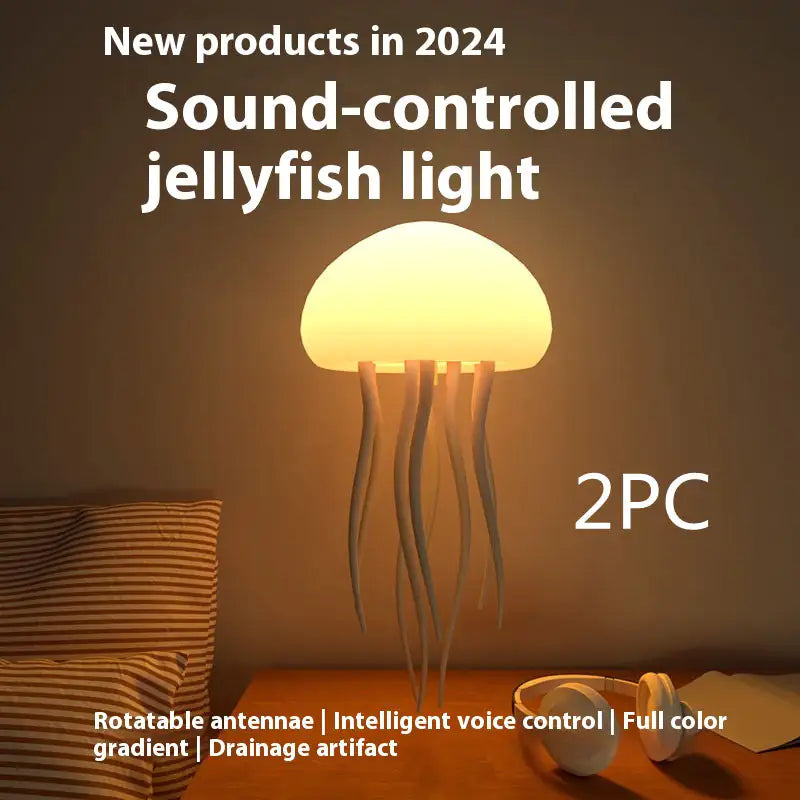 Jellyfish Mood Lamp LED Jellyfish Night Light Portable Jellyfish Lamp Jellyfish Decorations Smart Table Lamp For Bedside Desk - Haven Glow